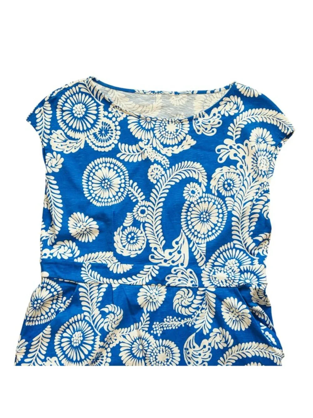 Boden Florrie Short Sleeve Shirt Dress Indigo Blue & White Paisley Print Large 1 - Picture 3 of 6